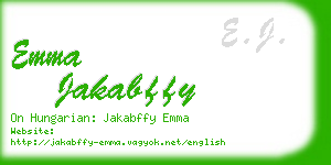 emma jakabffy business card